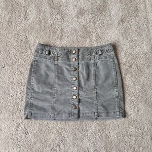 GAP Gray Button-Down Mini Skirt